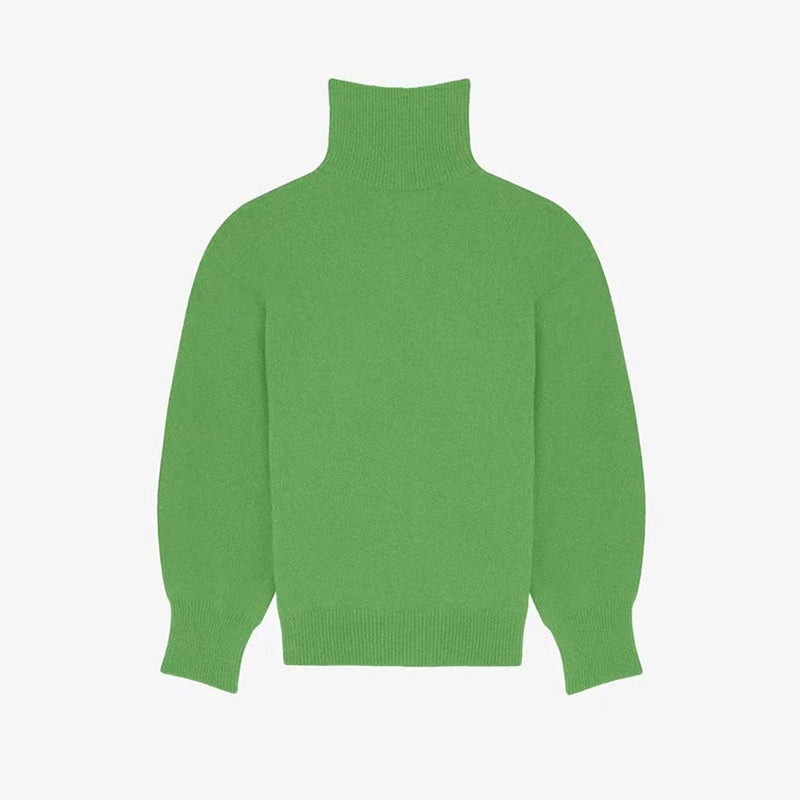 Turtleneck Ribbed Knit Sweater