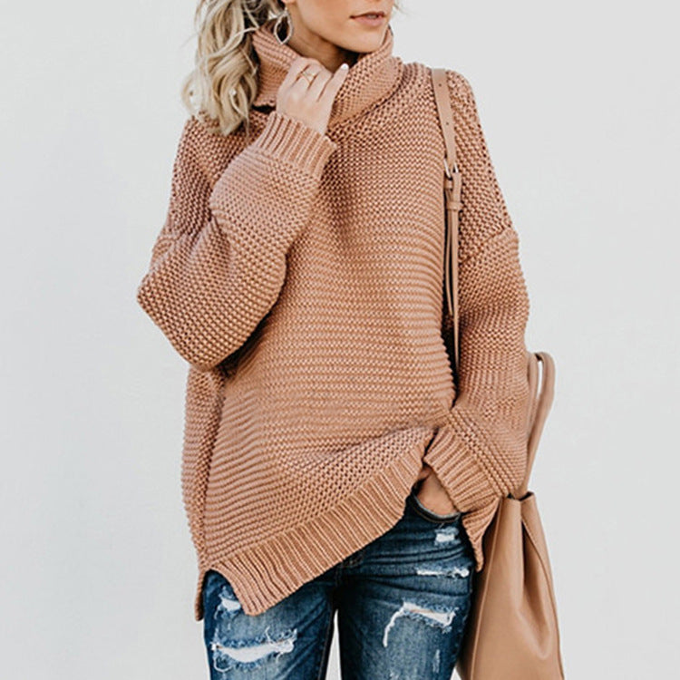 Women's Knitwear Thick Line Long Sleeve Turtleneck Pullover Sweater