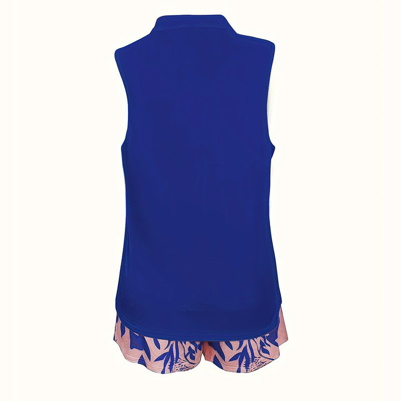 Large Size Two Piece Vest Shorts Set