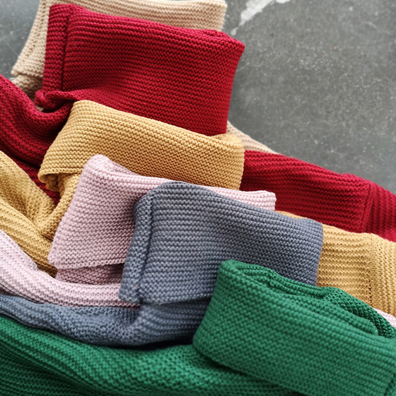 Women's Knitwear Thick Line Long Sleeve Turtleneck Pullover Sweater