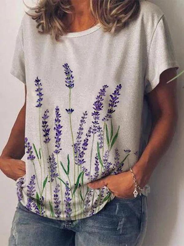 Simple Print Short Sleeve Top