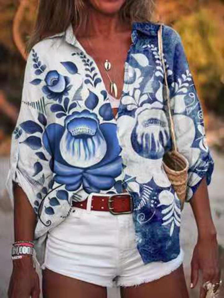 Stylish Print 3/4 Sleeve Top