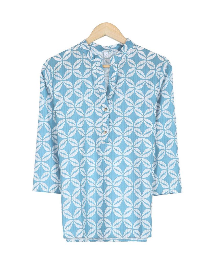 Groovy Print 3/4 Sleeve Top