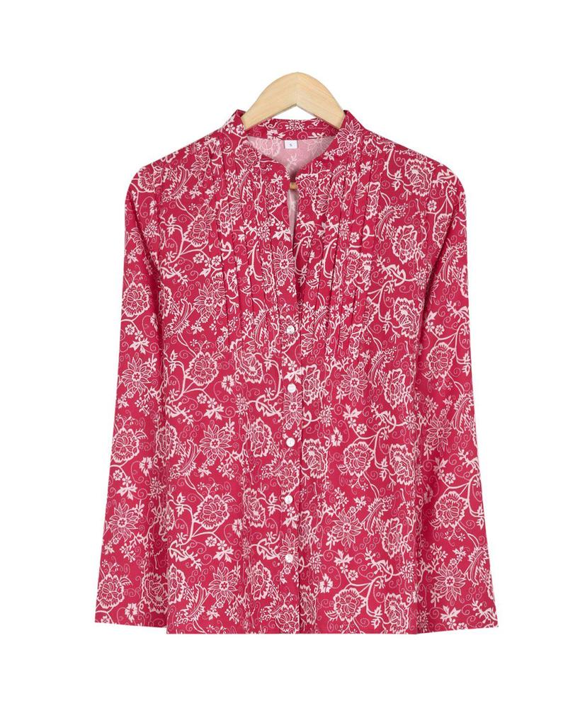 Showy Print Long Sleeve Top
