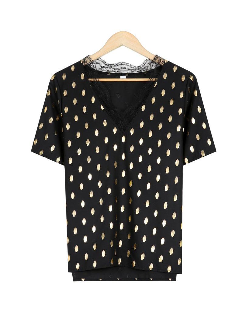 Chic Print Short Sleeve Top