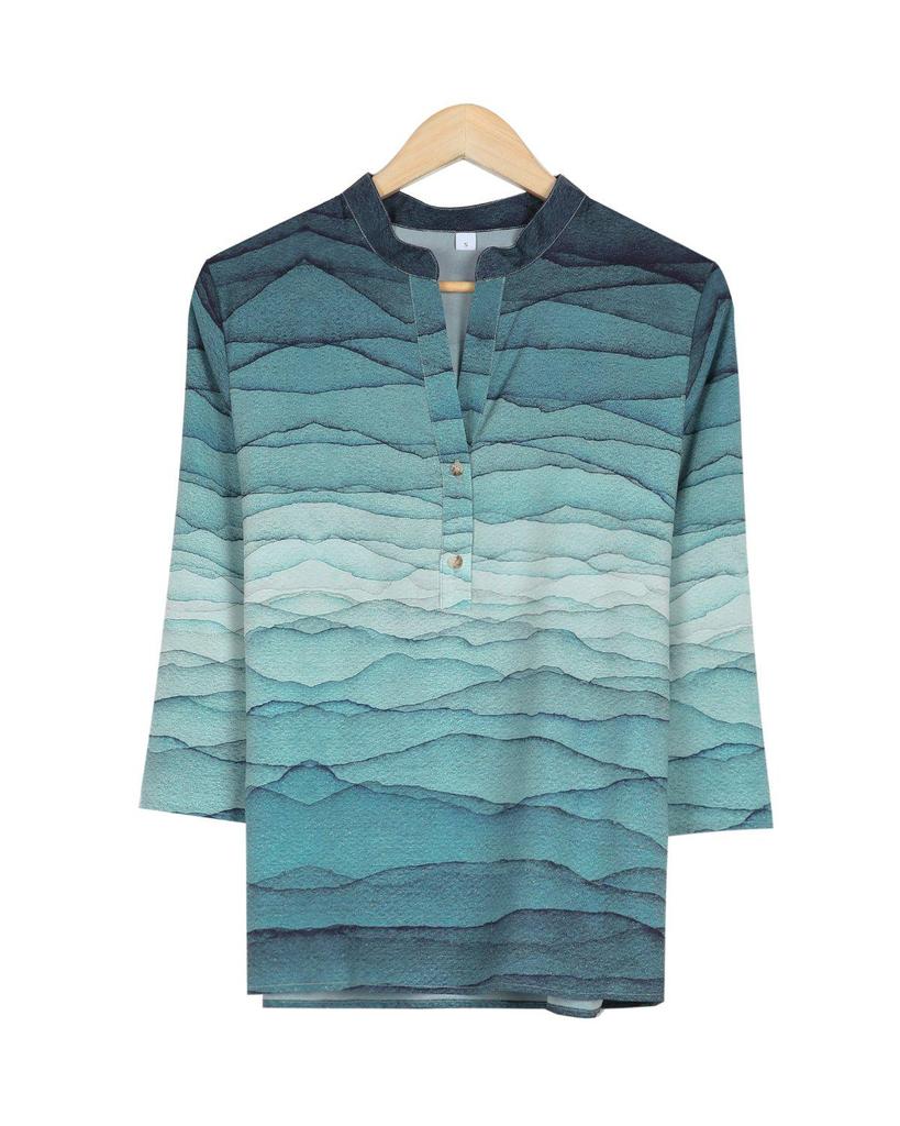 Chic Print 3/4 Sleeve Shirt