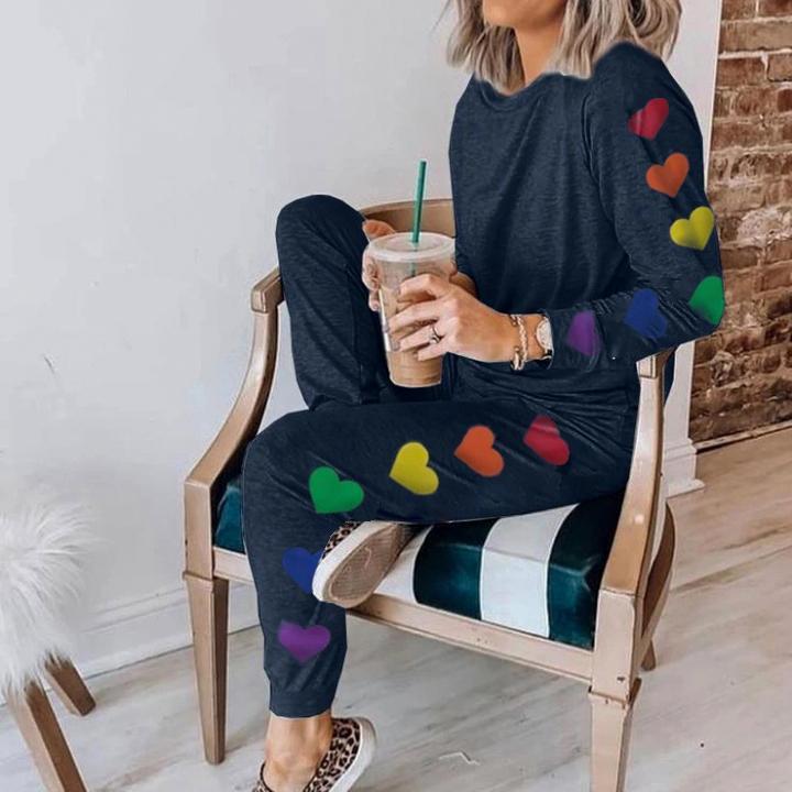 Full of Pride Heart Print Loungewear Set