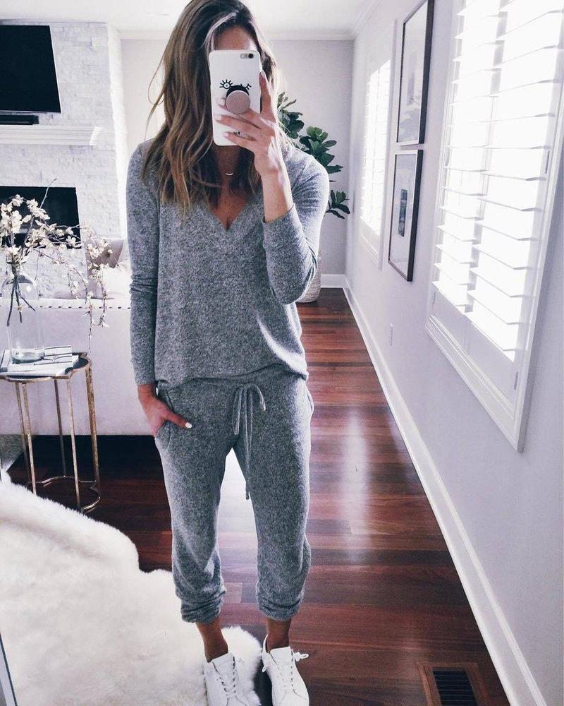 Best Possible Situation Grey Jogger Set