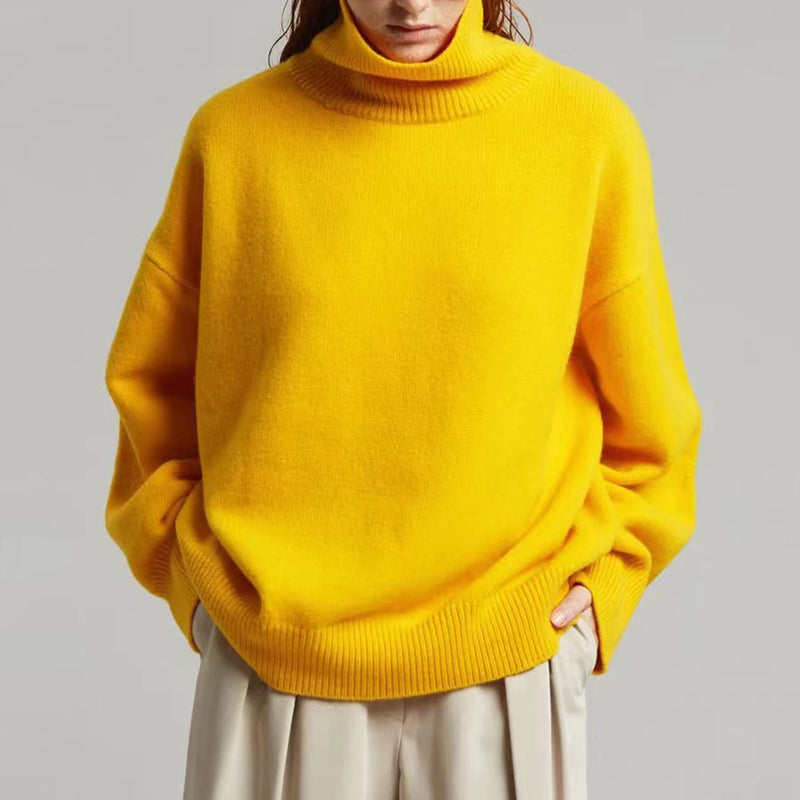Turtleneck Ribbed Knit Sweater