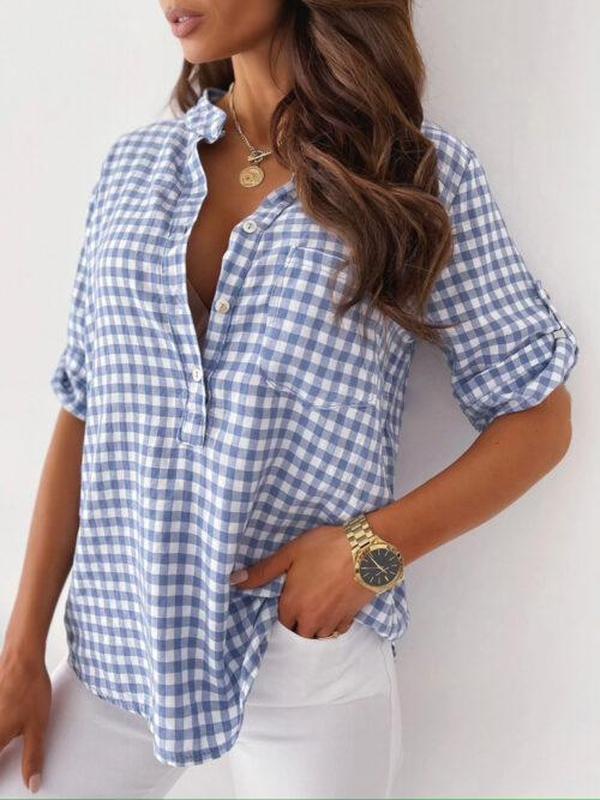 Preppy Plaid Print Short Sleeve Shirt