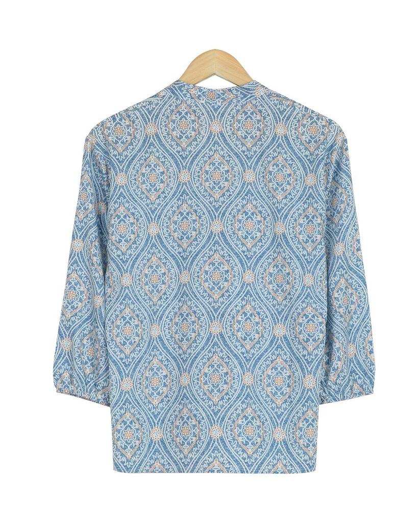 Retro Print 3/4 Sleeve Shirt