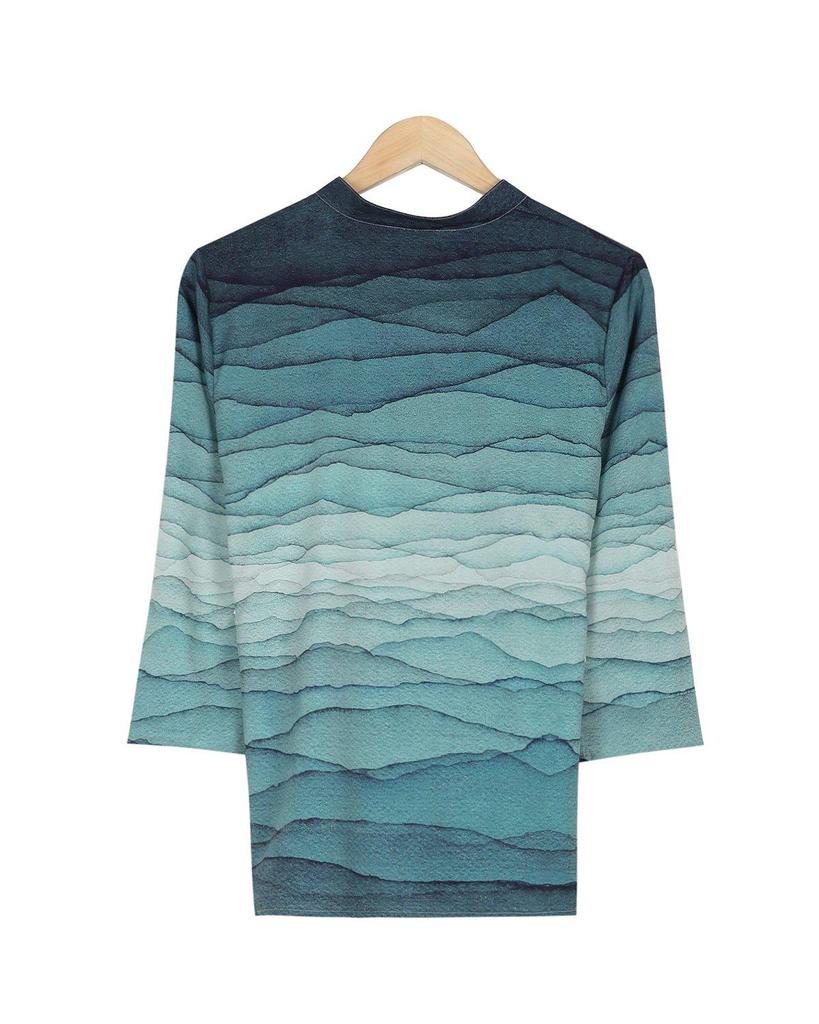 Chic Print 3/4 Sleeve Shirt