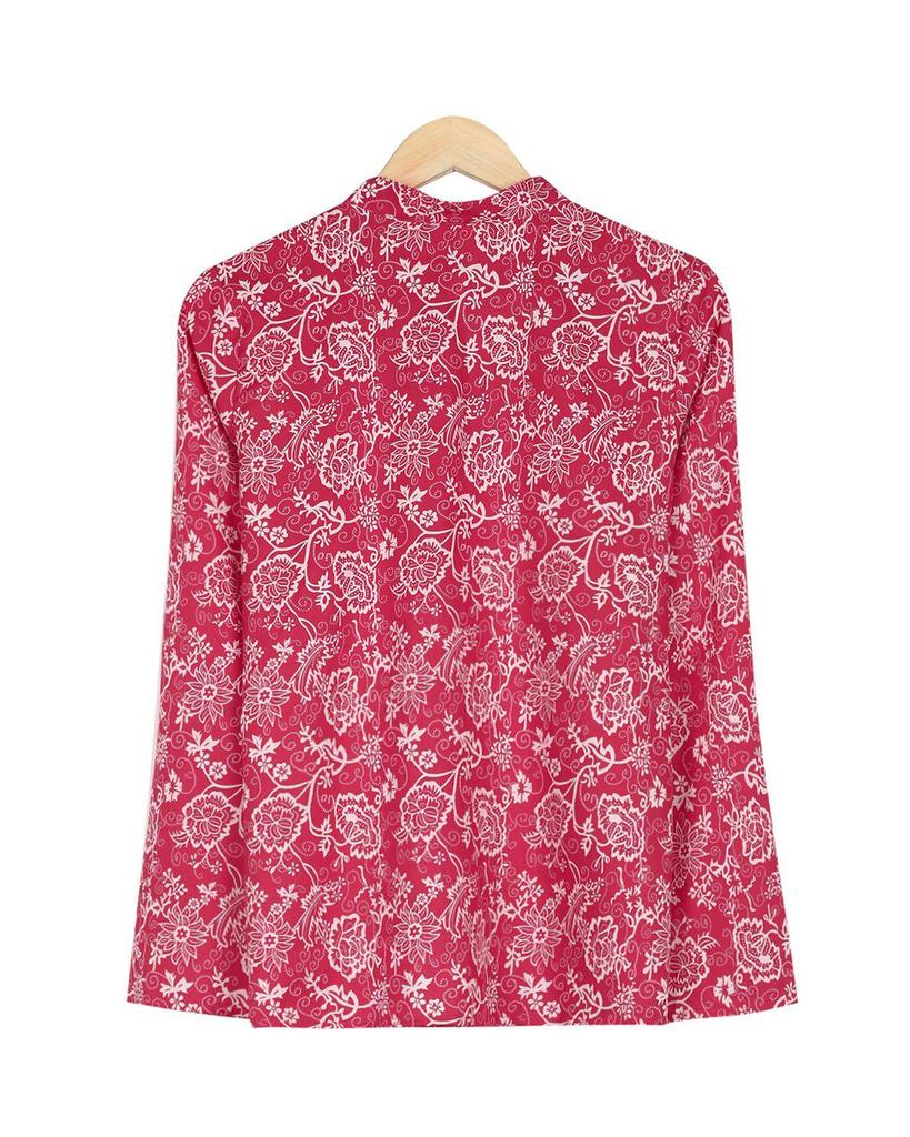 Showy Print Long Sleeve Top