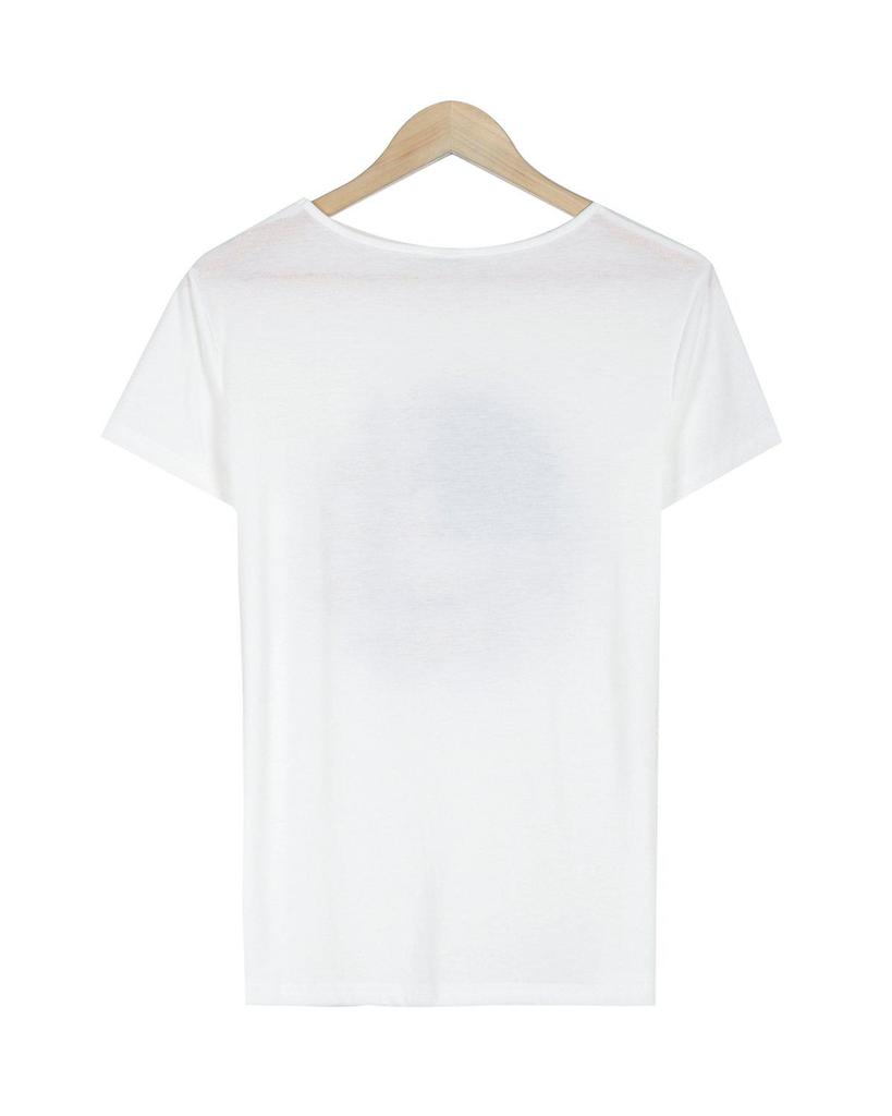 White Patriot Print Short Sleeve Top