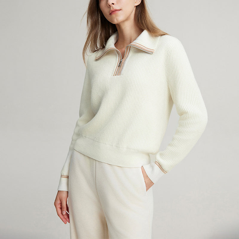 Half-Zip Pullover With Stand-Up Collar
