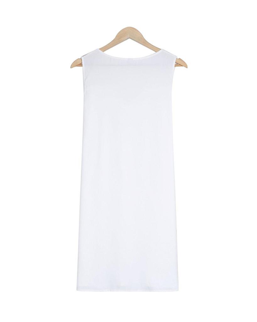 Classy White Plain Sleeveless Mini Dress