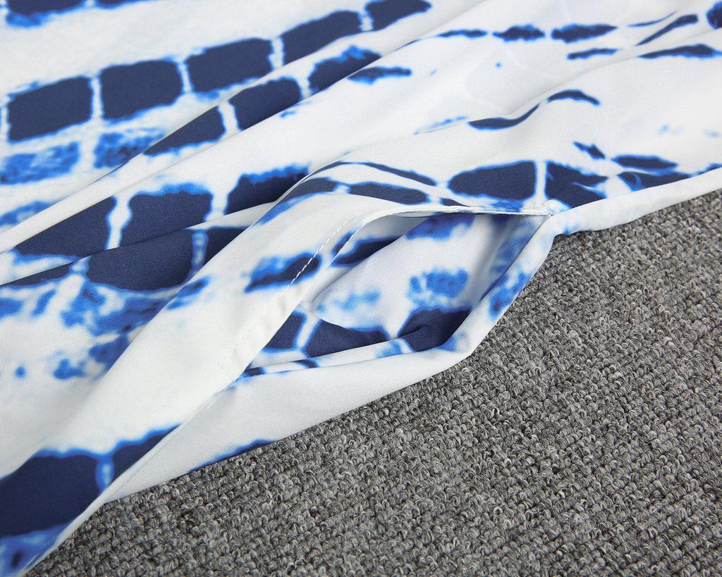 Fresh Spot Print Round Neck Sleeveless Maxi Dress