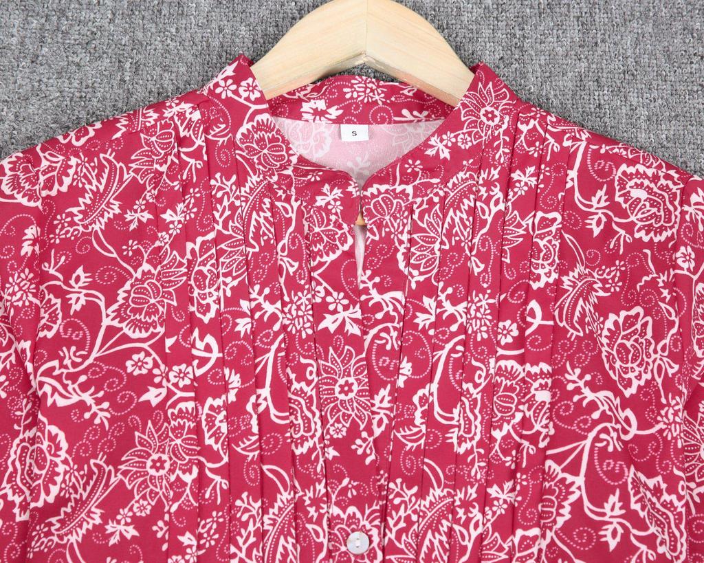 Showy Print Long Sleeve Top