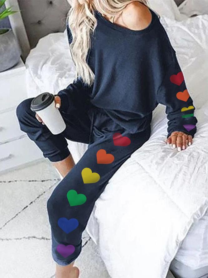 Full of Pride Heart Print Loungewear Set