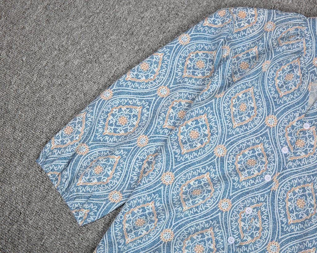 Retro Print 3/4 Sleeve Shirt