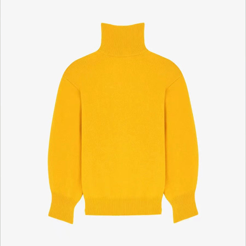 Turtleneck Ribbed Knit Sweater