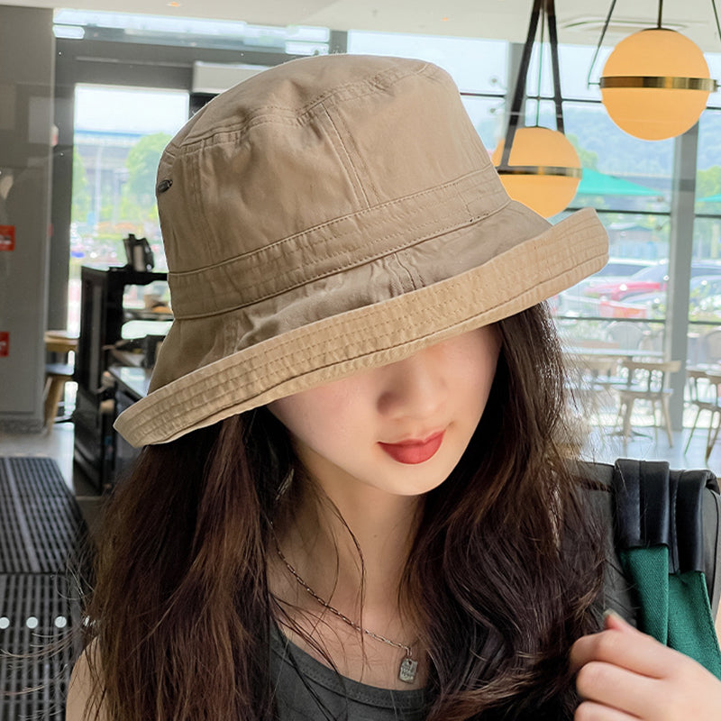 Bucket Hat With Wide Brim And Cuffs