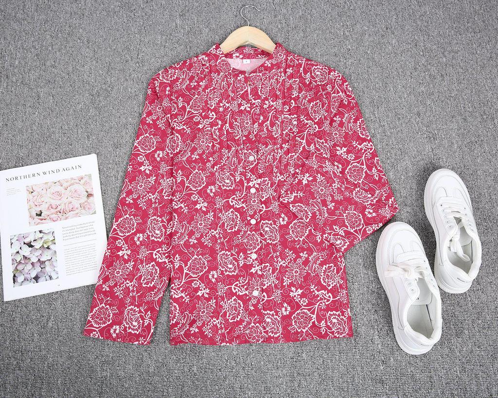 Showy Print Long Sleeve Top