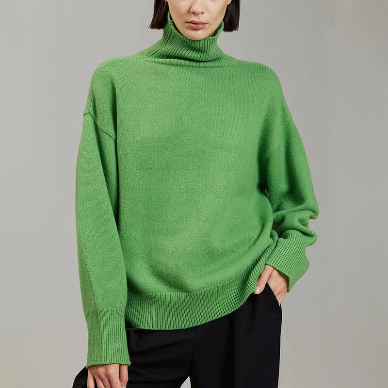 Turtleneck Ribbed Knit Sweater