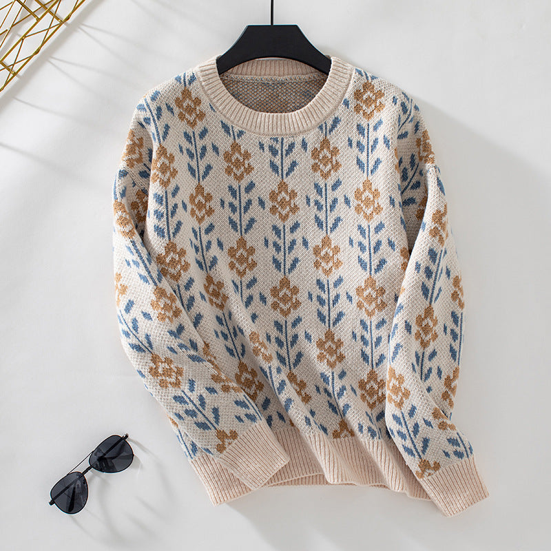 Casual Crew Neck Long Sleeve Sweater