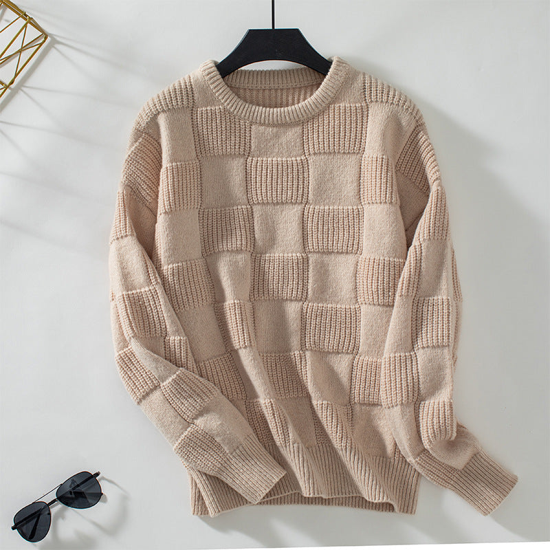 Women's Round Neck Lazy Style Knitted Sweater