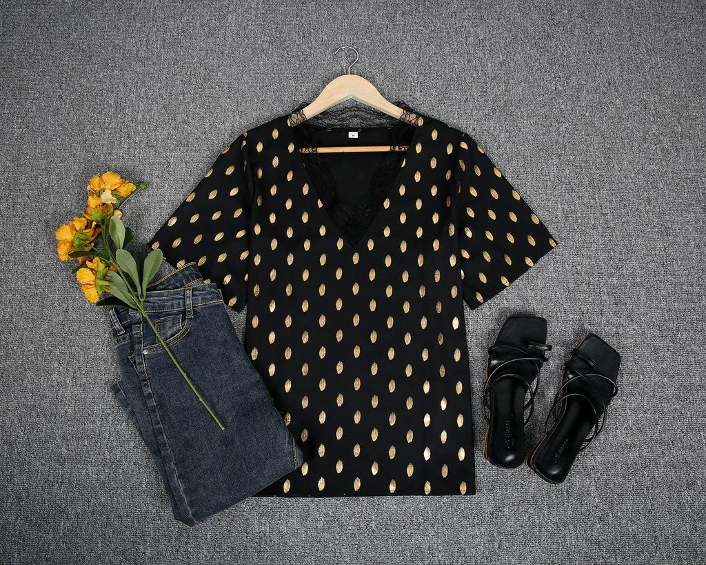 Chic Print Short Sleeve Top