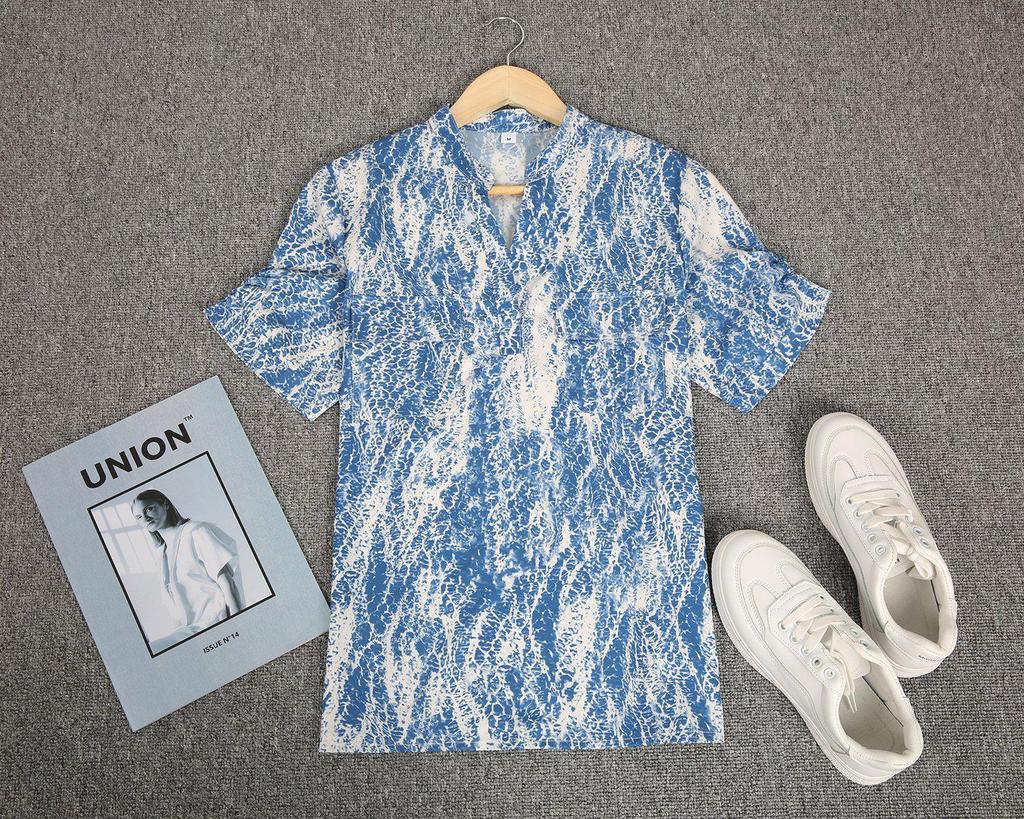 Retro Print Short Sleeve Top