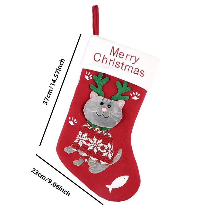 Cute Cat And Dog Christmas Stockings