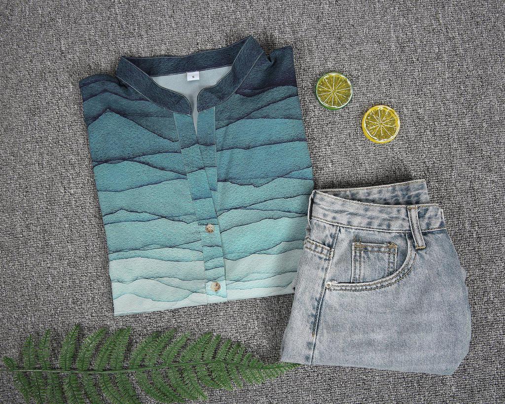 Chic Print 3/4 Sleeve Shirt