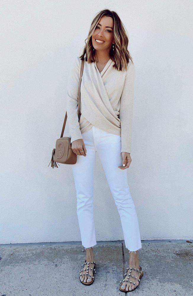 Casual Plain Crossed Long Sleeve Lounge Set