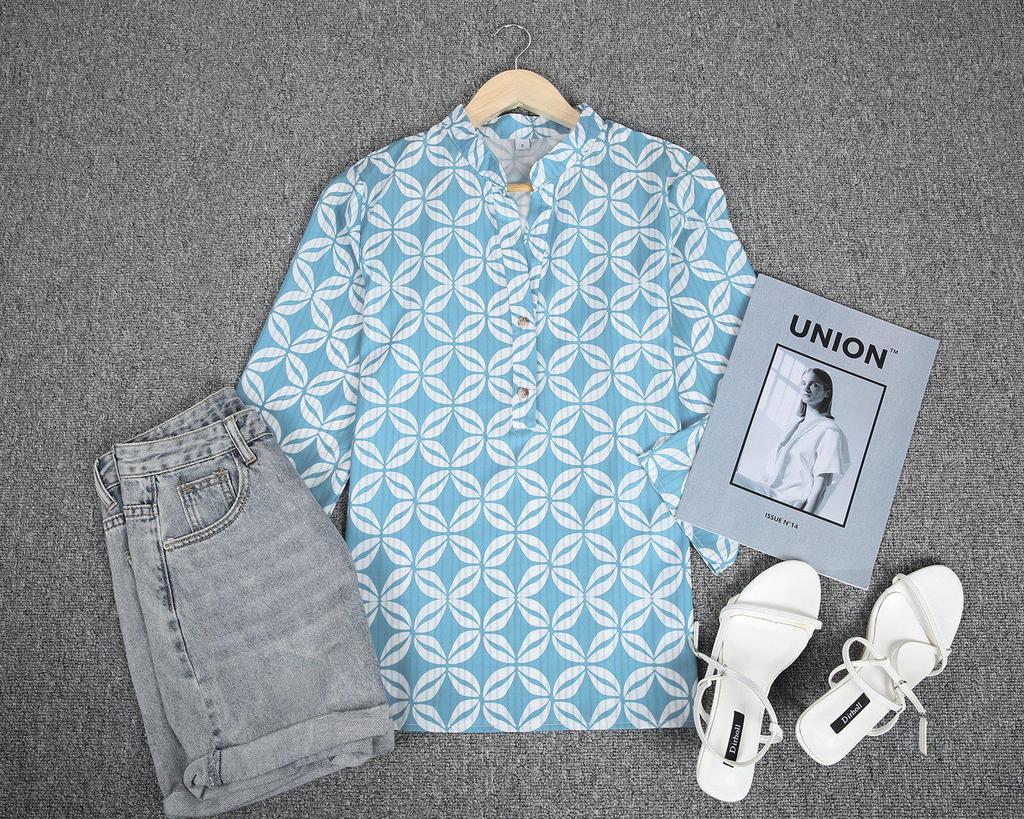 Groovy Print 3/4 Sleeve Top