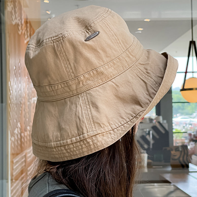 Bucket Hat With Wide Brim And Cuffs