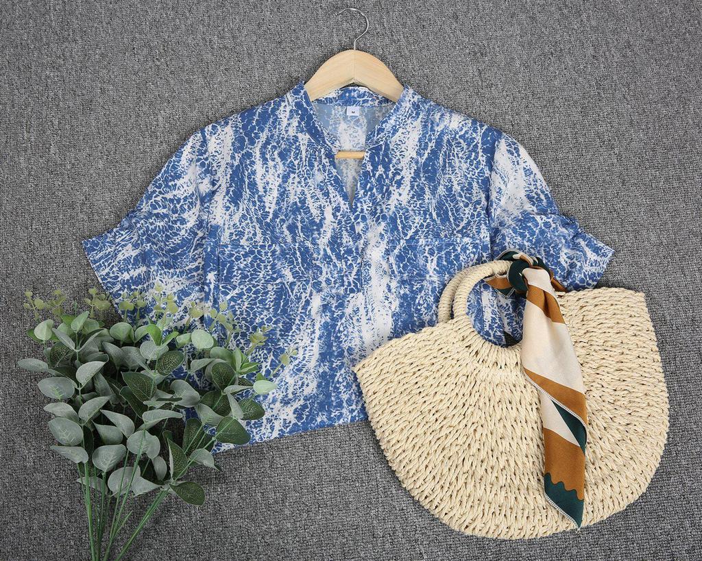 Retro Print Short Sleeve Top