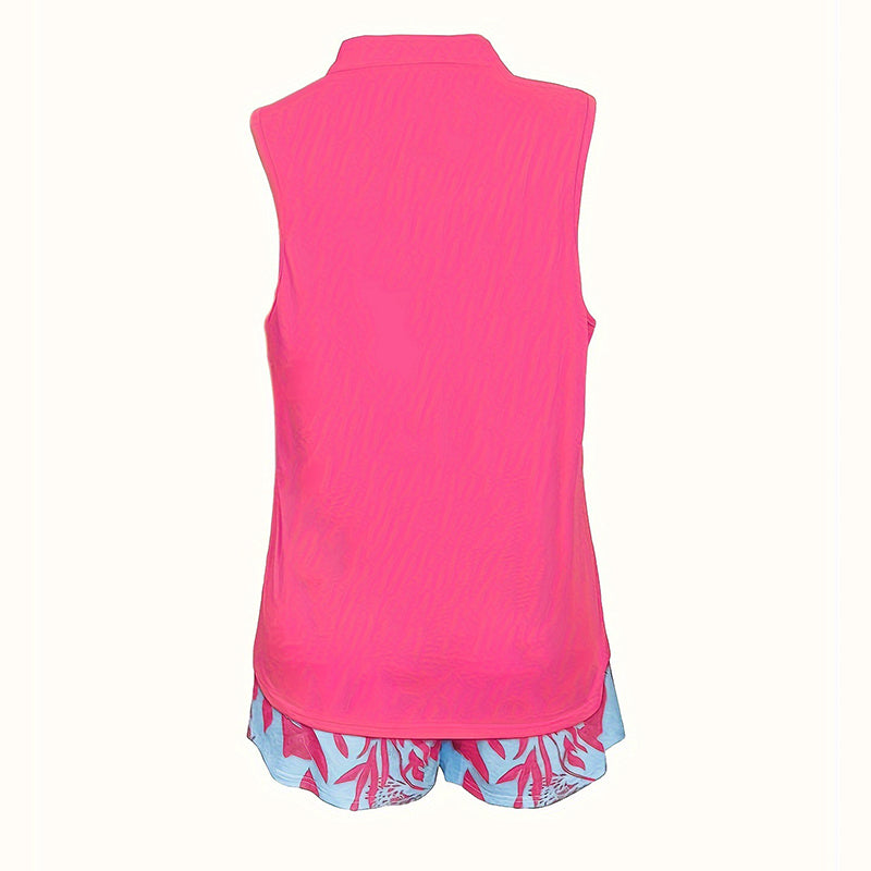 Large Size Two Piece Vest Shorts Set