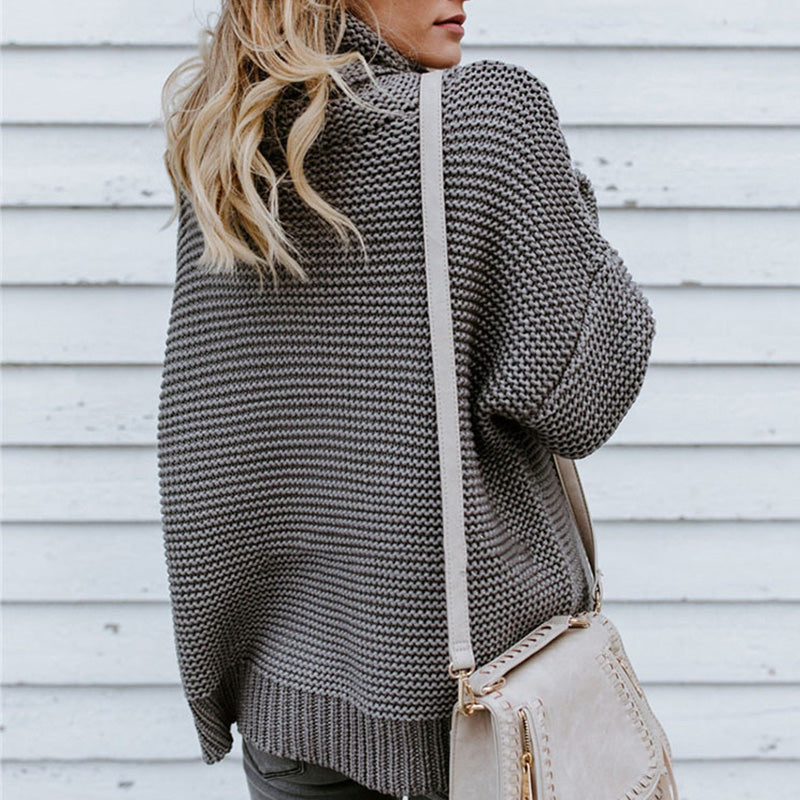 Women's Knitwear Thick Line Long Sleeve Turtleneck Pullover Sweater