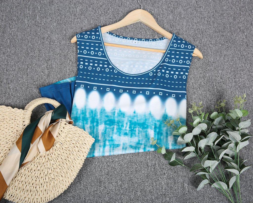 Comfy Print Round Neck Sleeveless Top