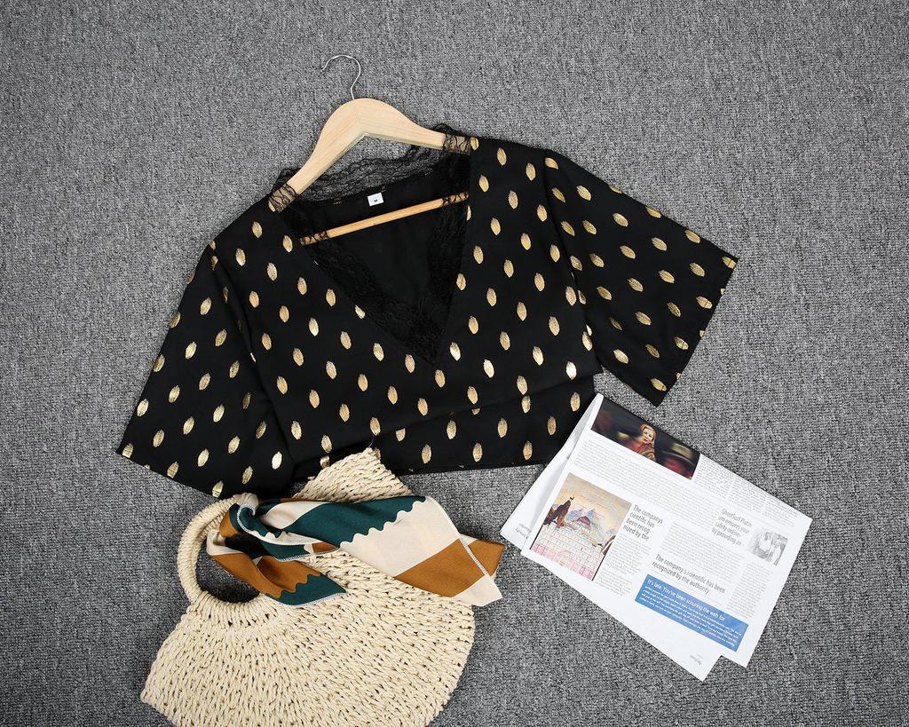 Chic Print Short Sleeve Top