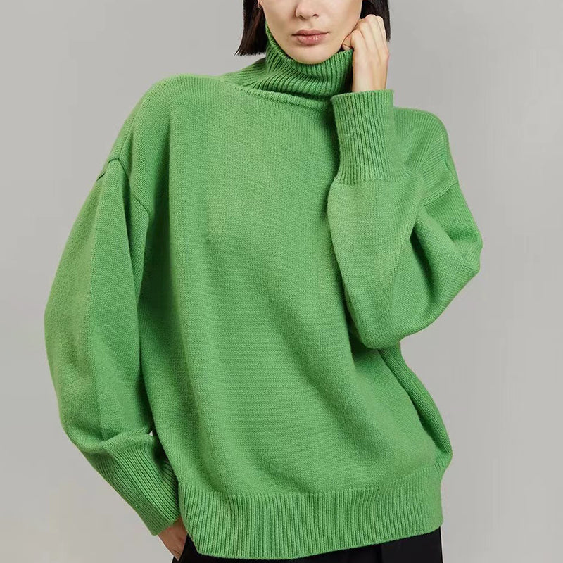 Turtleneck Ribbed Knit Sweater
