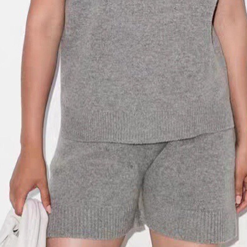 Sleeveless Hoodie Shorts Set