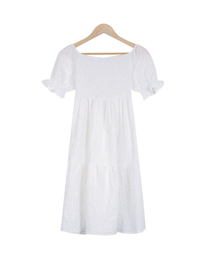 Classy White Short Sleeve Mini Dress