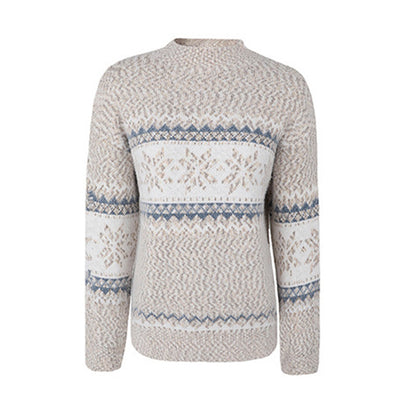 Women's Casual Half Turtleneck Snowflake Knit Christmas Sweater