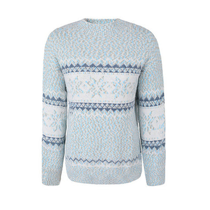 Women's Casual Half Turtleneck Snowflake Knit Christmas Sweater