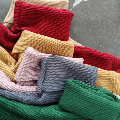 Women's Knitwear Thick Line Long Sleeve Turtleneck Pullover Sweater