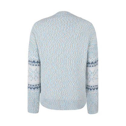 Women's Casual Half Turtleneck Snowflake Knit Christmas Sweater