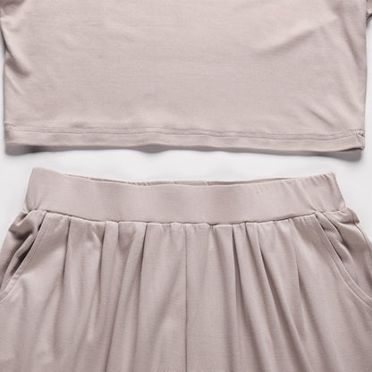 Short Sleeve T-shirt Wide Leg Loose Pants 2 Piece Set